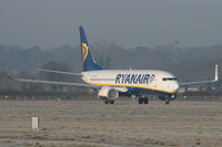 EI-DYW @ EGHH - Ryanair, just about to depart on runway 26. Notice the misting in the engine. - by Howard J Curtis