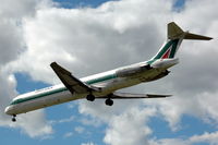 I-DATQ @ ESSA - Alitalia MD-82 approaching Stockholm Arlanda airport, Sweden. - by Henk van Capelle