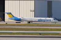 N893GA @ KLAX - Alligiant McDonnell Douglas MD 83, AAY229 on TWY B KLAX after arriving on RWY 24R from Bellingham Intl (KBLI). - by Mark Kalfas