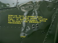 N5199G @ SZP - 1953 Cessna 305A O-1 BIRD DOG, Continental O-470-11 213 Hp, servicing stencil data - by Doug Robertson