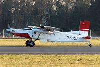YL-CCQ @ LOWL - Metrum Pilatus PC-6/B2-H4 Turbo Porter landing, Metrum's special aircraft for aerial photography, measurements and aerial laserscanning. - by Janos Palvoelgyi