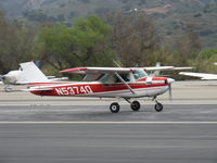 N5374Q @ SZP - 1972 Cessna 150L, Continental O-200 100 Hp, landing roll Rwy 22 - by Doug Robertson