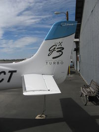N916CT @ SZP - 2008 Cirrus SR22 GTSx G3 TURBO, Continental IO-550-N 310 Hp, tail logos - by Doug Robertson