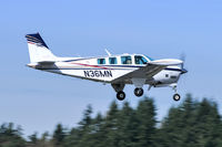N36MN @ KAWO - 1980 Beech A36TC Bonanza 36 C/N EA-79 - by Terry Green