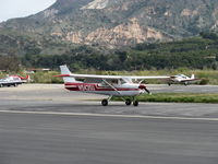 N9435U @ SZP - 1976 Cessna 150M, Continental O-200 100 Hp, landing roll Rwy 22 - by Doug Robertson