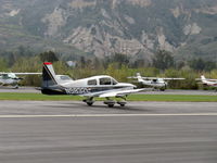 N5832L @ SZP - 1972 American Aviation AA-5 TRAVELER, Lycoming O-320-E2G 150 Hp, first year of production, landing roll Rwy 22 - by Doug Robertson