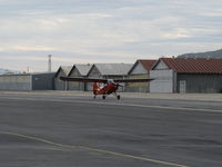 N5233R @ SZP - 1946 Aeronca 7AC CHAMPION, Continental C65 65 Hp, landing roll Rwy 22 - by Doug Robertson