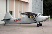 SE-BIT @ ESKN - Stinson Voyager being parked at Nyköping Skavsta airport, Sweden. - by Henk van Capelle