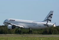 YL-LCI @ LFRB - Airbus A320-214, Aegean Airlines, On final rwy 07R, Brest-Bretagne Airport (LFRB-BES) - by Yves-Q