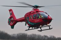 G-WASC @ EGFH - Helimed 59, the Welshpool Airport based Wales Air Ambulance helicopter drops into Swansea Airport to take on fuel. The weather RADAR equiped helicopter responded to the first night-time emergency by the Wales Air Ambulance service on 25 March 2013. - by Roger Winser