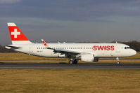 HB-JLT @ EGCC - Brand new A320 fitted with Sharklets - by Chris Hall