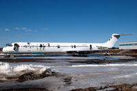 SE-RDR @ ESSP - MD-82 in derelict state at Norrköping Kungsängen airport, Sweden. It is being used as a source for spares and to be scrapped.