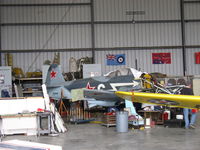 N529SB @ CMA - 1945 Yakovlev YAK-3M, Klimov VK-105PF-2 V-12 1,300 Hp replica with aluminum wings vice wood of original. Undergoing major maintenance/repair at CAF Hangar. Experimental class - by Doug Robertson