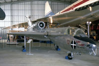 XP841 @ EGDY - Designed to investigate the slow speed characteristics of slender delta wing shape in relationship to Concorde development, Handley Page HP.115 is preserved at the Fleet Air Arm Museum, RNAS Yeovilton. To the rear is Concord G-BSST. - by Malcolm Clarke