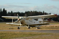 LY-ABS @ ESKN - An-2TP parked at Nyköping Skavsta airport, Sweden.It was at the time being used for paradropping by Nyköpings Fallskärmsklubb. - by Henk van Capelle