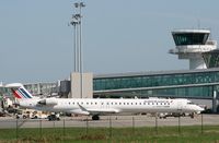 F-HMLF @ LFRB - Canadair Regional Jet CRJ 1000 , Boarding area, Brest-Bretagne Airport (LFRB-BES) - by Yves-Q