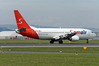 OM-SAA @ LOWL - Samair Boeing B737-476 landing in LOWL/LNZ