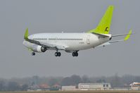 G-GDFN @ EGSH - This airframe was YL-BBK now bound for Jet2.com - by keithnewsome