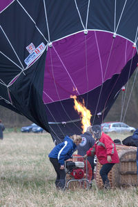G-TSWZ - At the 2013 Icicle Balloon Meet, Savernake Forest, Wilts. Close up of the inflation. - by Howard J Curtis
