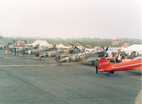 ML407 @ EGKB - Line up of Spitfires at the air show. - by Howard J Curtis
