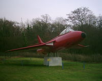 XJ690 @ EGHH - Hunter composite (using Danish two-seater ET-273), still on a plinth here. - by Howard J Curtis
