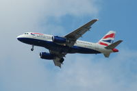 G-EUPJ @ EGCC - British Airways Airbus A319-131 on approach to Manchester Airport. - by David Burrell