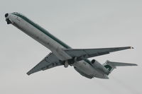 I-DAWB @ EHAM - Alitalia MD-82 taking off from Amsterdam Schiphol airport, the Netherlands. - by Henk van Capelle