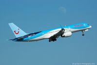 G-OOBH @ EGBB - Climbing out past the moon. Taken from the Elmdon Multi-Storey car park. - by Carl Byrne (Mervbhx)