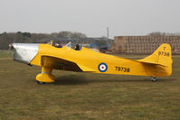 G-AKAT @ EGBR - Miles M-14A Hawk Trainer 3 at The Real Aeroplane Company's Spring Fly-In, Breighton Airfield, April 2013. - by Malcolm Clarke