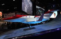 N420HM - Large scale model with working lights of Honda Jet at Orange County Convention Center Orlando for NBAA
