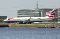 G-LCYR @ EGLC - 2012 Embraer ERJ 190SR, c/n: 19000563 at London City - by Terry Fletcher