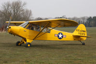 G-AYPM @ EGBR - Piper L-18C Super Cub  at The Real Aeroplane Club's Spring Fly-In, Breighton Airfield, April 2013. - by Malcolm Clarke