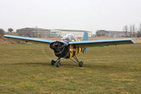 G-AWJE @ EGBR - Slingsby T.66 Nipper 3 at The Real Aeroplane Company's Spring Fly-In, Breighton Airfield, April 2013. - by Malcolm Clarke