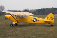 G-AYPM @ EGBR - Piper L-18C Super Cub at The Real Aeroplane Club's Spring Fly-In, Breighton Airfield, April 2013. - by Malcolm Clarke