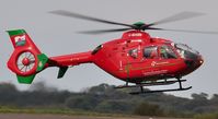 G-WASN @ EGFH - Resident air ambulance helicopter (Helimed 57) returning to base. - by Roger Winser