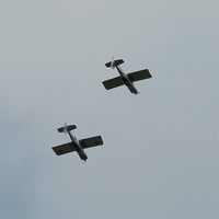 G-EGRV @ EGFH - G-EGRV at the top of the loop led by RV-8 G-VFDS during formation aerobatics practice. - by Roger Winser