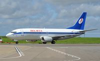 YR-ADB @ EGSH - Being towed from spray shop in Belavia colour scheme ! - by keithnewsome