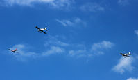 G-CGWG @ EGFH - G-VFDS, G-EGRV flying in formation led by G-CGWG. - by Derek Flewin