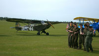 G-BILI @ EGSU - 5. 454467 with a brilliant group of 're-enactors' at the IWM Spring Airshow, May 2013.