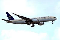 HZ-AKH @ EGLL - Boeing 777-268ER [28351] (Saudi Arabian Airlines) Home~G 25/05/2013. On approach 27L. - by Ray Barber
