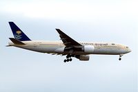 HZ-AKH @ EGLL - Boeing 777-268ER [28351] (Saudi Arabian Airlines) Home~G 25/05/2013. On approach 27L. - by Ray Barber