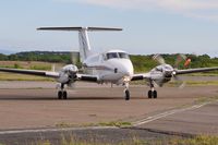 G-FLYW @ EGFH - Super King Air operated by Haverfordwest based FlyWales bringing participants in the Heroes Challenge UK fund raising cycle ride to Swansea Airport. Registered G-LIVY between 24 March 2011 and 17 December 2012. - by Roger Winser