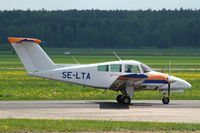 SE-LTA @ ESOW - Beech of the Scandinavian Aviation Academy taxying at Västerås Hässlö airport, Sweden.