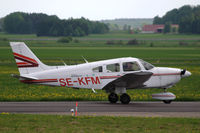 SE-KFM @ ESOW - Piper PA-28 taxying at Västerås Hässlö airport, Sweden.