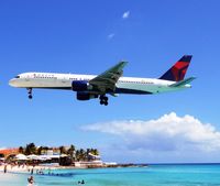 N679DA @ TNCM - Overflying Maho Beach, seconds from landing. - by Dirk Fierens