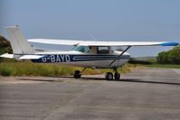 G-BAYO @ EGFE - Resident Cessna 150 operated by FlyWales. - by Roger Winser