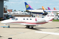 OE-FHA @ EGGW - GlobeAir AG - by Chris Hall
