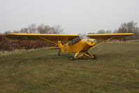 G-AYPM @ EGBR - Piper L-18C Super Cub at The Real Aeroplane Club's Spring Fly-In, Breighton Airfield, April 2013. - by Malcolm Clarke
