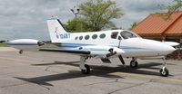 N126BT @ KAXN - Cessna 414 Chancellor in front of the terminal. - by Kreg Anderson