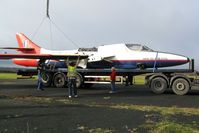 XL612 @ EGFH - Starboard wing being fitted to the fuselage. - by Roger Winser